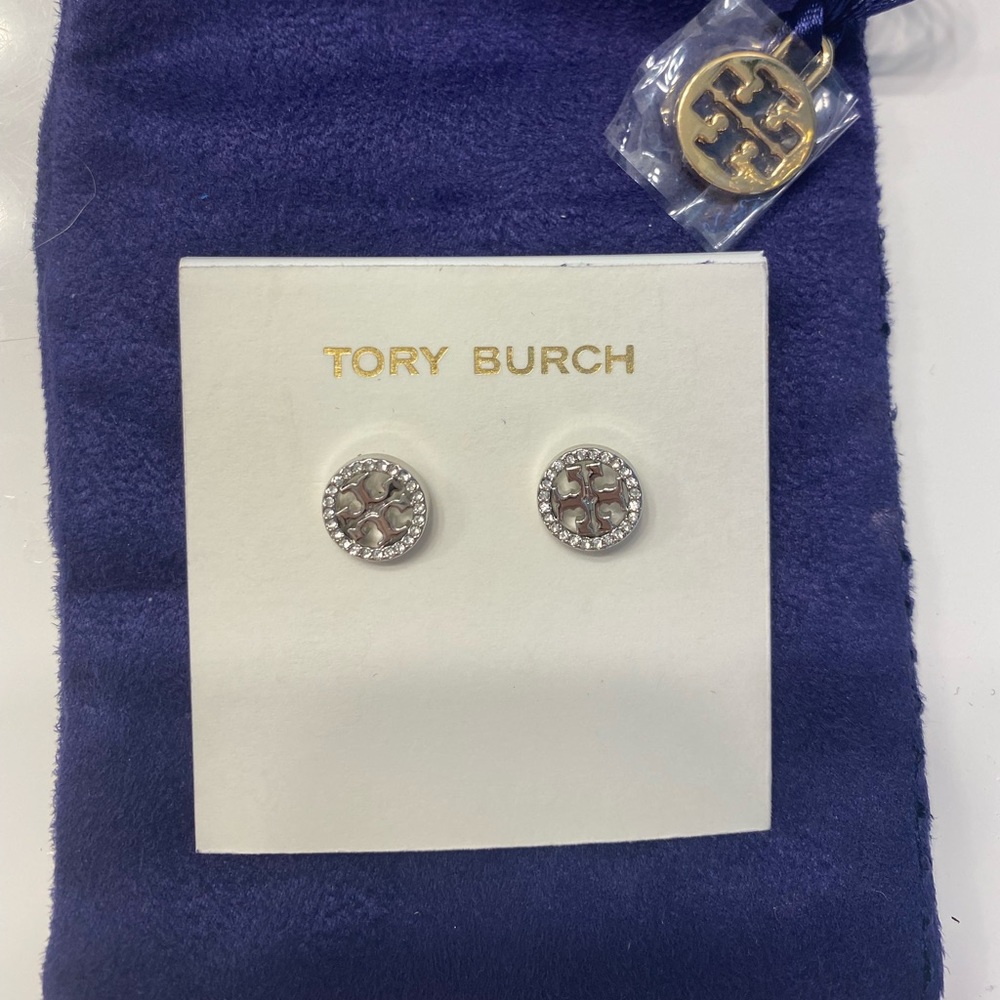 Tory Burch Logo Crystal Studs